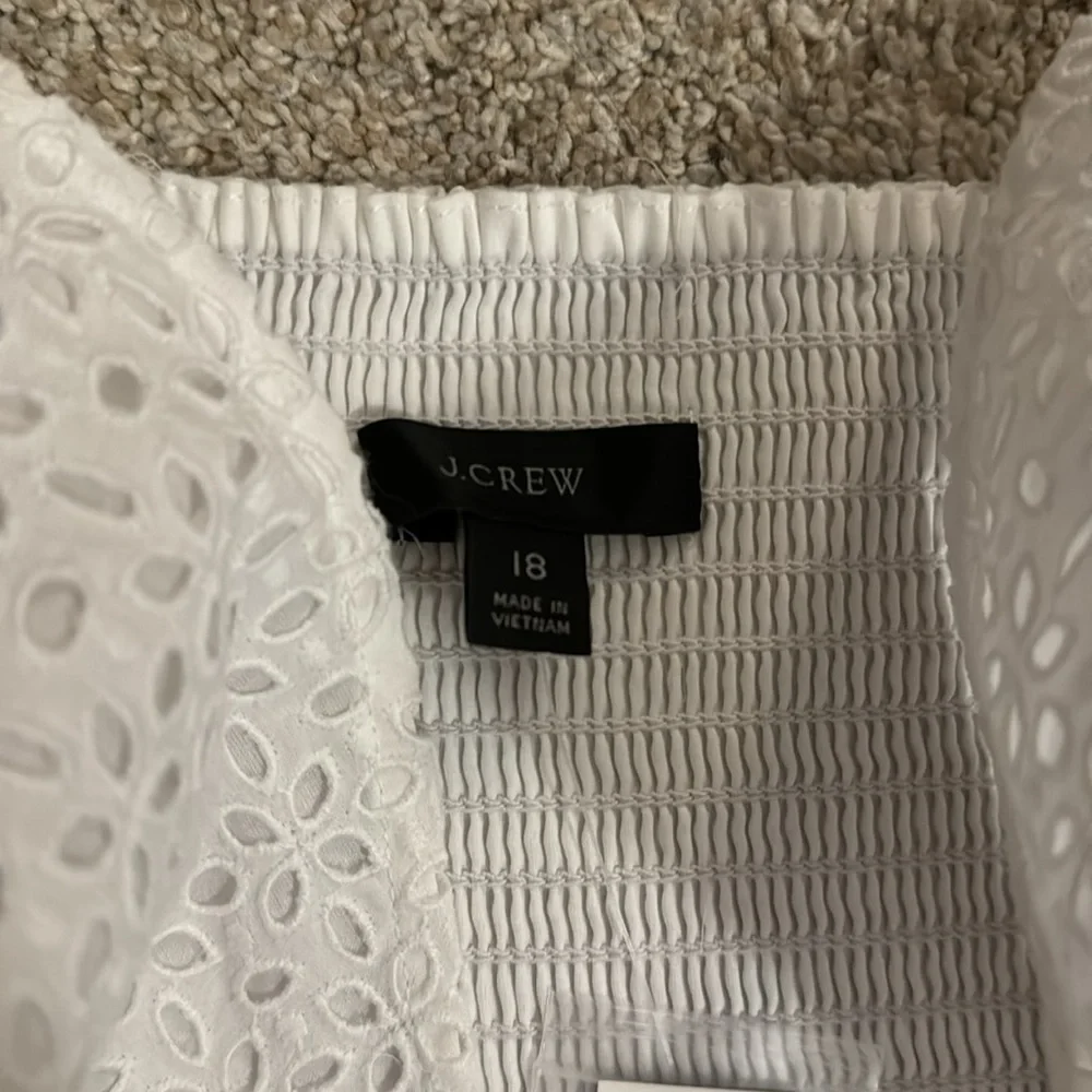 J. Crew NWT❗️Button Front Eyelet Dress with Elastic Back